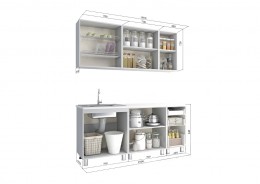 Глянцевый кухонный гарнитур BTS Персик 180 см