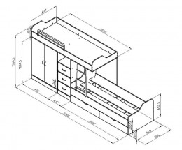 Детская кровать-чердак Дельта-18.04.02