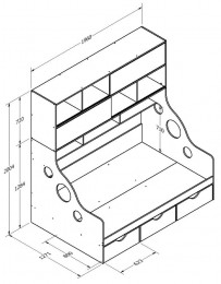 Кровать с антресолью Дельта-21.02 120