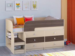 Кровать чердак Астра 9 V3 Белый/Белый