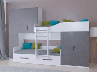 Кровать двухъярусная ЛЕО Белый/Сонома