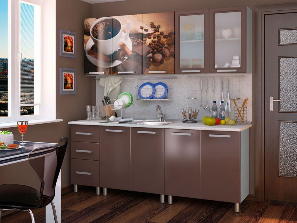 Кухонный гарнитур BTS Шоколад Люкс 200 см