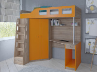 Кровать чердак Астра 7 Белый/Сонома