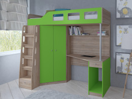 Кровать чердак Астра 7 Белый/Сонома