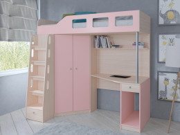 Кровать чердак Астра 7 Белый/Сонома