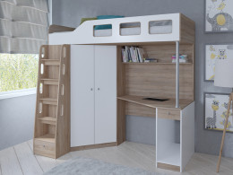 Кровать чердак Астра 7 Белый/Сонома