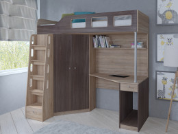 Кровать чердак Астра 7 Белый/Сонома