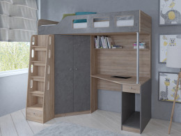 Кровать чердак Астра 7 Белый/Сонома