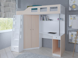 Кровать чердак Астра 7 Белый/Сонома