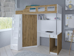 Кровать чердак Астра 7 Белый/Сонома