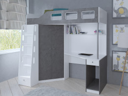 Кровать чердак Астра 7 Белый/Сонома