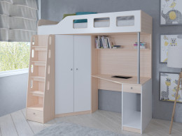 Кровать чердак Астра 7 Белый/Сонома