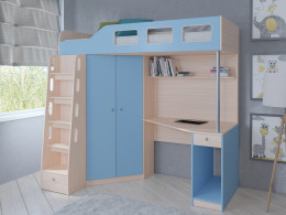 Кровать чердак Астра 7 Белый/Сонома