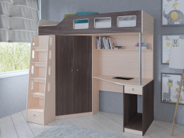 Кровать чердак Астра 7 Белый/Сонома