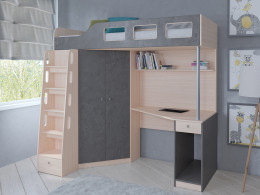 Кровать чердак Астра 7 Белый/Сонома