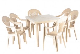 Набор пластиковой мебели стол прямоугольный Солнце +Венеция, 6шт.