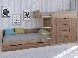 Кровать двухъярусная Астра 6  Сонома/Белый