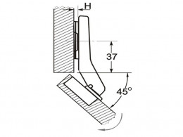 Петля с доводчиком 45 град