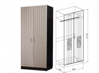 Шкаф 2х Роберта 90 см