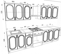 Кухня Базис-Классика 3,1 метра
