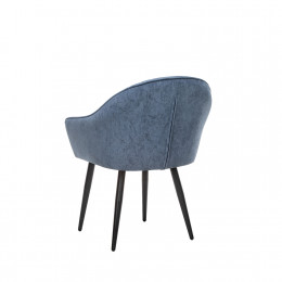 Стул с подлокотниками Leset Вайд, каркас Черный, велюр Синий