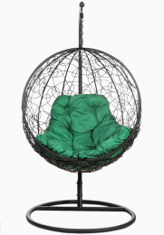 Кресло подвесное  KokosBlack G Зеленая подушка
