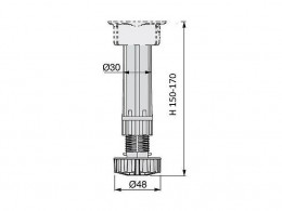 Ножка регулируемая пластик H-150mm