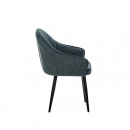 Стул с подлокотниками Leset Вайд, каркас Черный, велюр Темно-зеленый