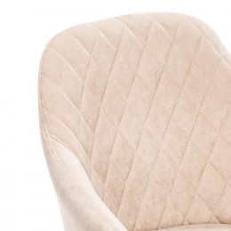 Стул с подлокотниками Leset Слим, каркас Белый, велюр Бежевый