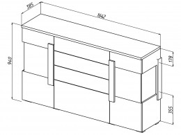 Комод Милана 2 двери 4 ящика 1709.М3