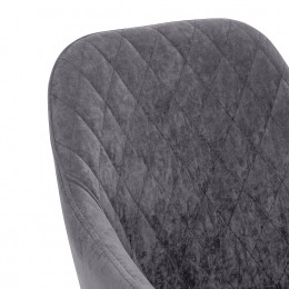 Стул с подлокотниками Leset Слим, каркас Белый, велюр Графит