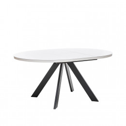 Стол раздвижной Leset Асгард, стекло Белое/опоры Черные