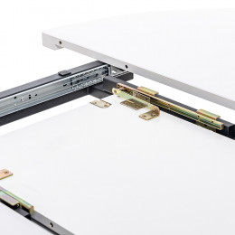 Стол раздвижной Leset Асгард, стекло Белое/опоры Черные