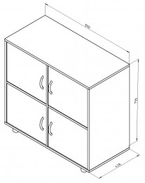 Тумба четырехдверная Дельта №7.01