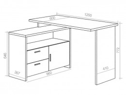 Компьютерный стол СКЛ-ПРЯМ120/130+ТБЛ