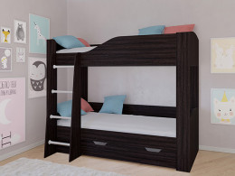 Кровать двухъярусная АСТРА 2 Венге/Сонома с ящиком