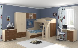 Модульная детская Соня 123+комод и стол