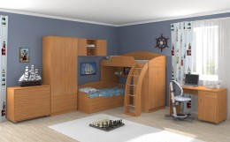 Модульная детская Соня 123+комод и стол