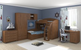 Модульная детская Соня 123+комод и стол
