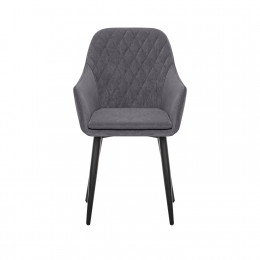 Стул с подлокотниками Leset Слим, каркас Черный, велюр Графит