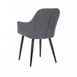 Стул с подлокотниками Leset Слим, каркас Черный, велюр Графит