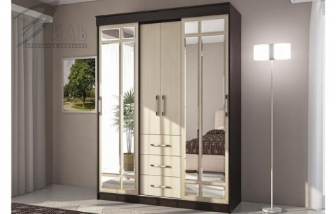 Шкаф-купе Комфорт 6 М (Венге / дуб молочный)