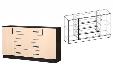 Комод комбинированный Дакота 138 см