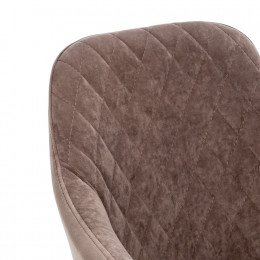 Стул с подлокотниками Leset Слим, каркас Черный, велюр Латте