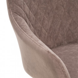 Стул с подлокотниками Leset Слим, каркас Черный, велюр Латте