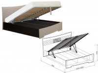 Кровать №1 (подъемная с основанием, без матр.) Роберта 180 см