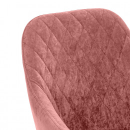 Стул с подлокотниками Leset Слим, каркас Черный, велюр Персиковый