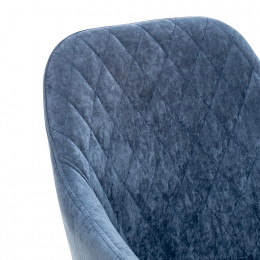 Стул с подлокотниками Leset Слим, каркас Черный, велюр Синий