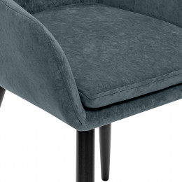 Стул с подлокотниками Leset Слим, каркас Черный, велюр Темно-зеленый