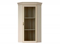Угловой настенный шкаф  Надстройка угловая со стеклом Сиена
